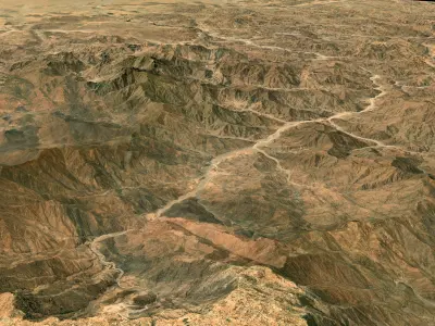 Mecca and the Red Sea coast of Saudi Arabia - tile n20 e40 3D model