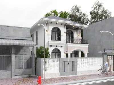 Mediterranean Revival style exterior 3D model