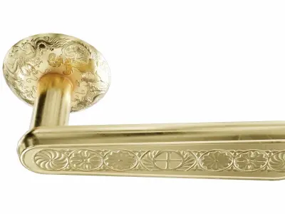 Door-handle gold door handle with ornate design Low-poly 3D model