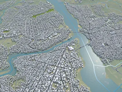 Tshikapa Congo 20km Low-poly 3D model