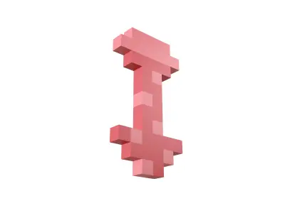 Voxel Tie v1 003 Low-poly 3D model