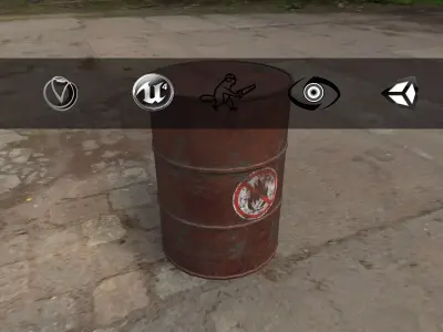 Rusty Barrel Fuel Style Low-poly 3D model