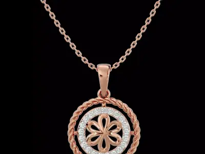 Light Minimalist Diamond Pendant Necklace 3D print model