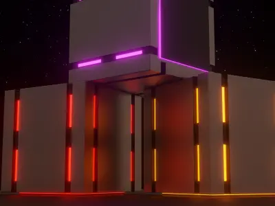Sci-Fi Cargo Cube Low-poly 3D model