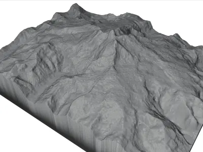 Tronador extinct stratovolcano 3d model terrain 3D model