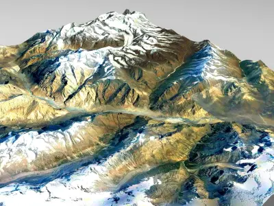 Mountain landscape 3D model 7