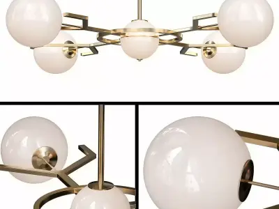 CONTEMPORARY BRASS CHANDELIER Y 3D model