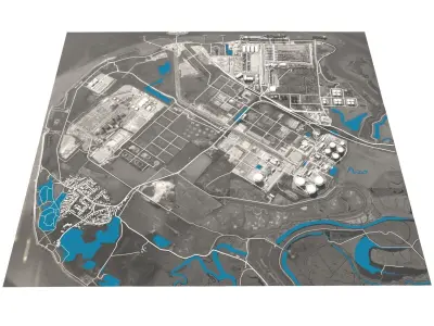 Landscape industrial facility 3D model