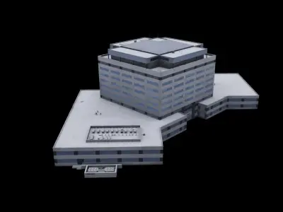 3D Building Lowpoly Office Low-poly 3D model