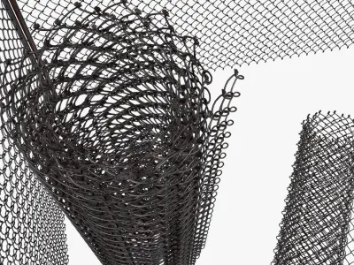 Barbed Wire Fence 3D model