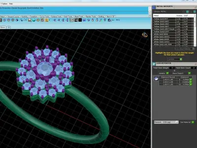 Solitaire Women Light Weight Flower Band Ring 3D print model