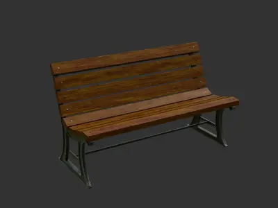 Modern Bench Set  Free low-poly 3D model