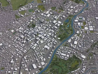 Boise - City 3D Model Low-poly 3D model