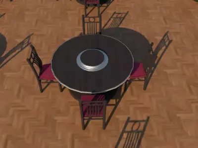 The cafe  Low-poly 3D model