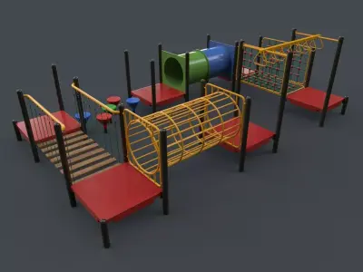 PBR Playground Outdoor Jungle Gym 20 Low-poly 3D model