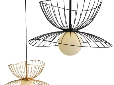 SIMRIS wire pendant light - gold 3D model