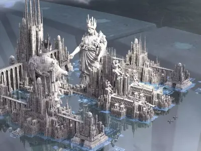 Temple of Helios Light Bringers Colossal Halls Kit bash 3D model
