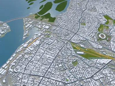 Douala Cameroon 30km Low-poly 3D model