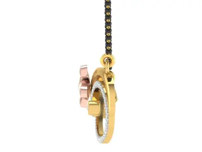 light weight yellow gold  diamond pendent -EZ T-36 3D print model