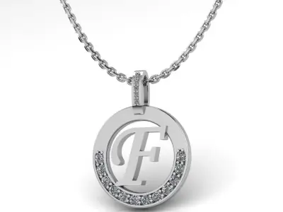 F Letter Pendant 3D print model