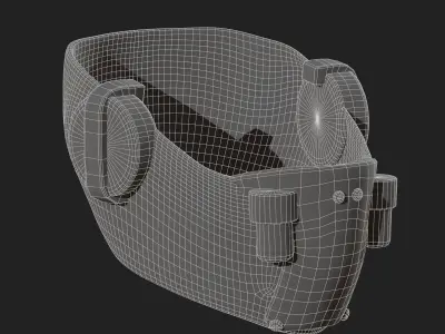 Gas mask respirator scifi futuristic 3d  Low-poly 3D model 18