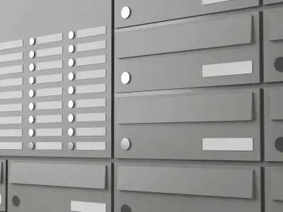 Simple Mailbox System Array Mailboxes Low-poly 3D model