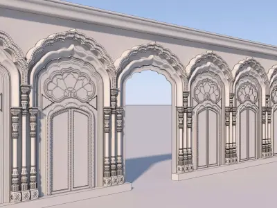 Heeramandi Arch Wall Panel 3D model