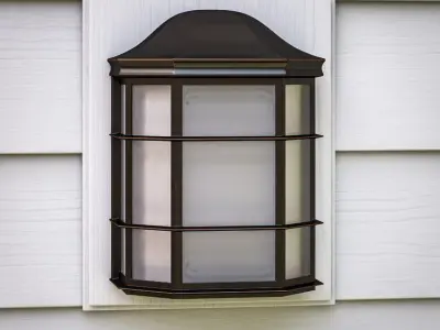 Boone Oil Rubbed Bronze Glass Outdoor Wall Lantern 3D model