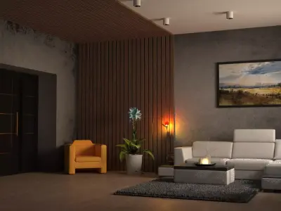 sophisticated Interior Room Free 3D model