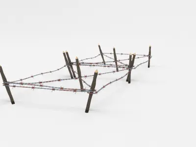 Low Poly Barb Wire Obstacle Low-poly 3D model