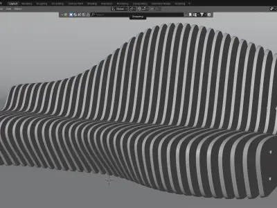 Parametric Bench 01 3D model