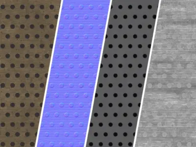 CardBoard Materials 05- Perforated CardBoard- Sbsar Seamless Texture