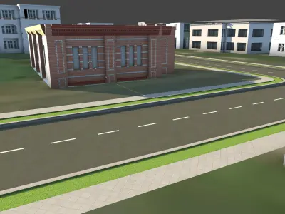 3D Lifesize Textured City Model vol 2 Low-poly 3D model