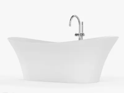 Jacuzzi Infinito Bathtub with floor standing faucet 3D model