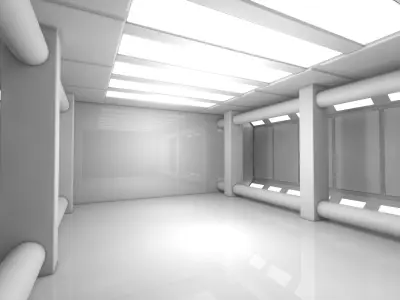 Sci Fi Room Low-poly 3D model