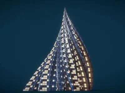 Tube Building Skyscraper 3D model