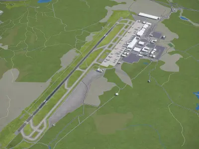 Gothenburg-Landvetter Airport - GOT Low-poly 3D model
