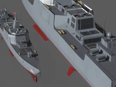  Type-055s Naval Destroyer Ship 