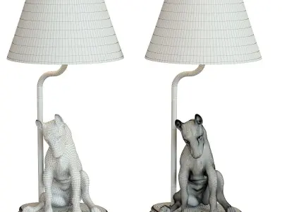 Table Lamp Sitting Dog 3D model