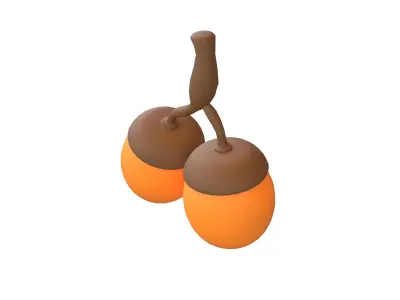 Acorn Fruit v1 003 Low-poly 3D model