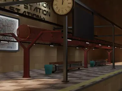 Metro station 3D model get