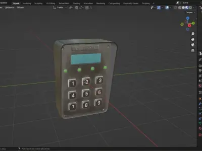 Keypad Lock 3D Model  Low-poly 3D model
