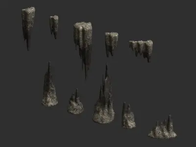 Cave Rock Pack 1 - Light Low-poly 3D model