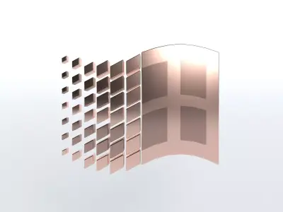 Windows 95 Logo v1 009 Free low-poly 3D model