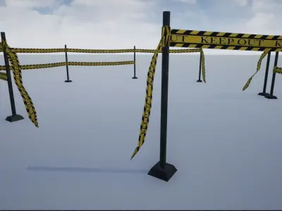 Modular Ribbon Scene Stripes Low-poly 3D model