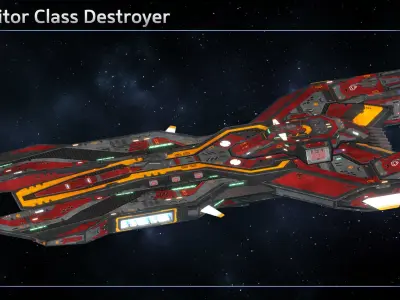 Spaceship Destroyer Collection III 3D Model Pack