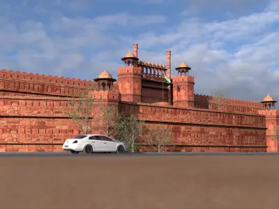 RED FORT  Low-poly 3D model