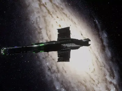 Spaceship star wars with lights 3D model