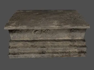 tomb 2 gravestone Low-poly 3D model