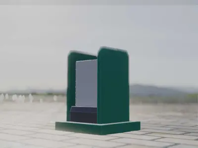 Street Light 8 Bollard 200mm Moss Green Version 1 Low-poly 3D model